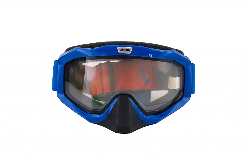 Очки мотокросс/снегоход (двойное стекло) ATAKI HB-811 цвет синий глянцевый - alexmotorsspb.ru