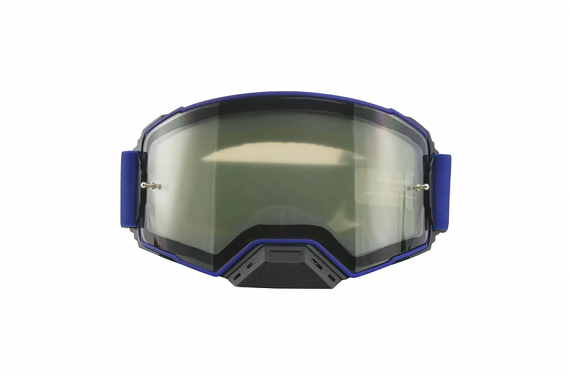 Очки для мотокросса ATAKI PRIME двойная магнитная прозрачная линза цвет синий - alexmotorsspb.ru
