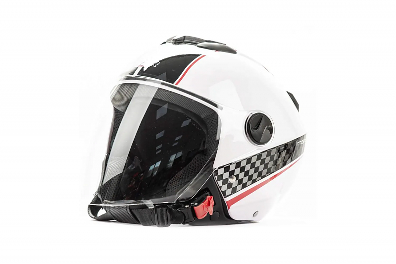 Шлем мото открытый HIZER 217 #1 (S) white - alexmotorsspb.ru