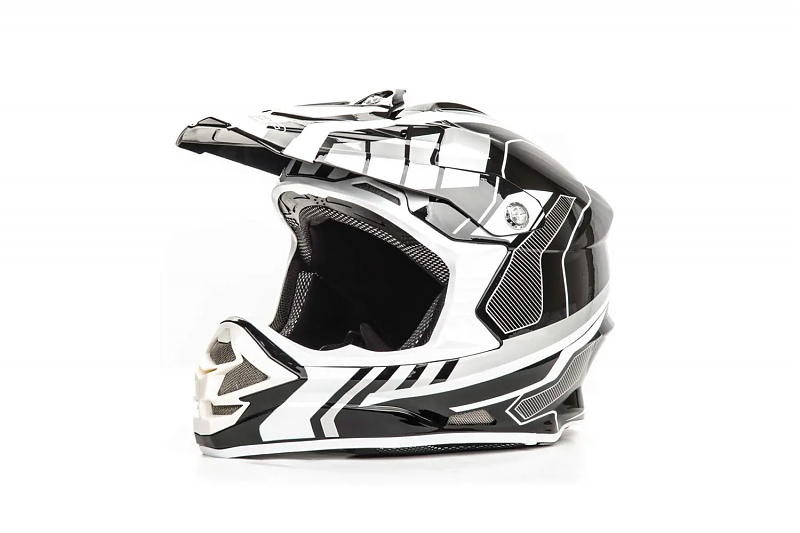 Шлем мото кроссовый HIZER B6195 #1 (S) black/white - alexmotorsspb.ru