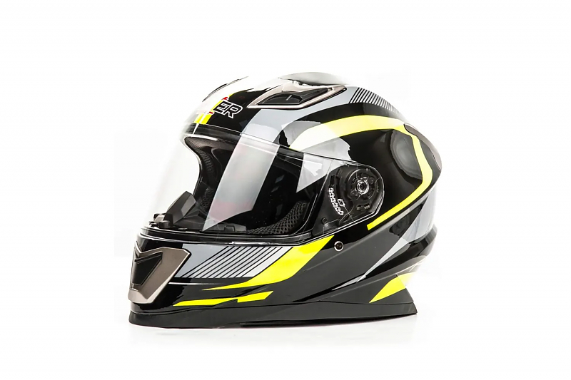 Шлем мото интеграл HIZER B562 #1 (M)  black/yellow - alexmotorsspb.ru