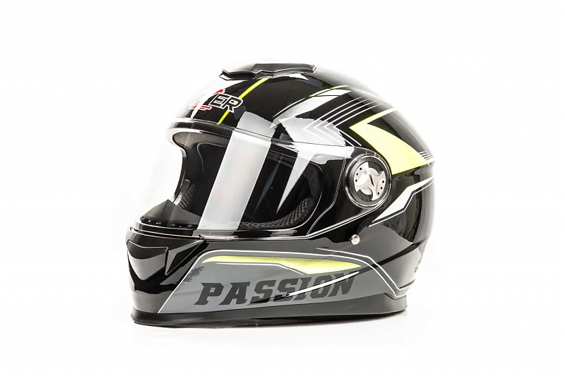 Шлем мото интеграл HIZER B565 #3 (L)  black/yellow - alexmotorsspb.ru