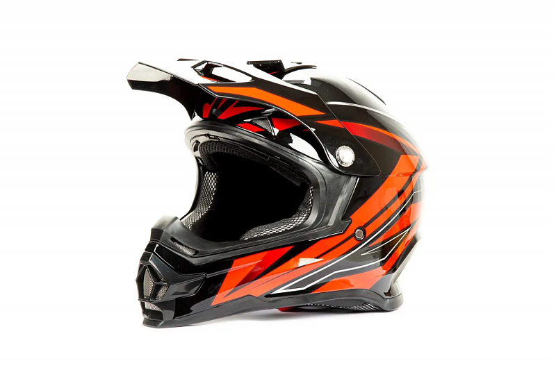 Шлем мото кроссовый HIZER B6196 #3 (S) black/red - alexmotorsspb.ru