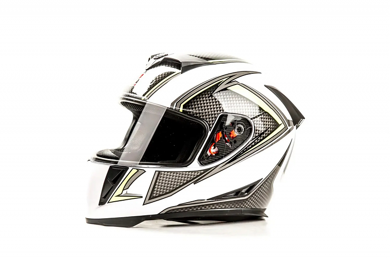 Шлем мото интеграл HIZER J5311 #2 (XL)  white/lemon - alexmotorsspb.ru