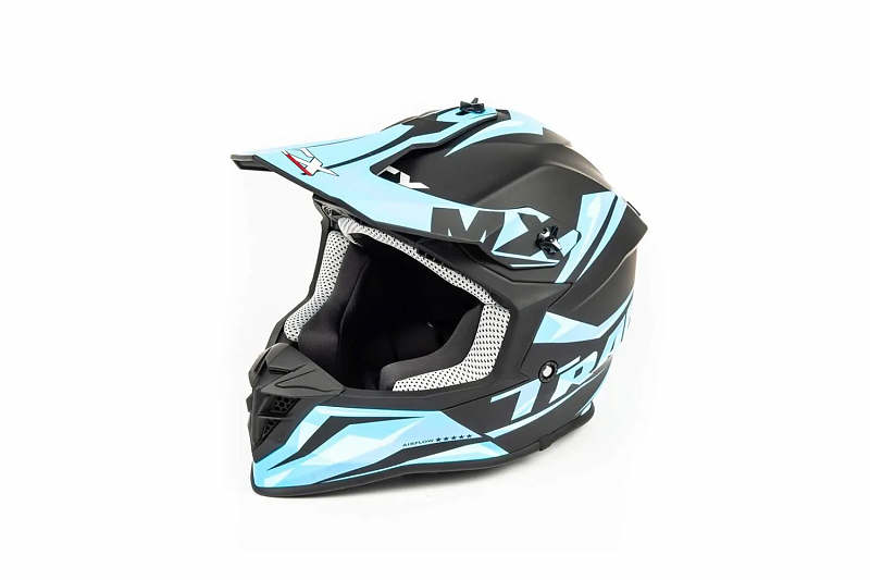 Шлем мото кроссовый GTX 633 #4 (S) BLACK/BLUE - alexmotorsspb.ru