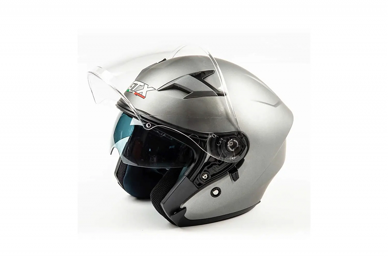 Шлем мото открытый GTX 278 #1 (M) Metal Titanium (2 визора) - alexmotorsspb.ru