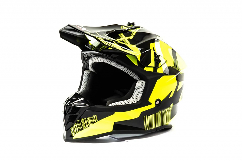 Шлем мото кроссовый GTX 633 #6 (L) BLACK/FLUO YELLOW - alexmotorsspb.ru
