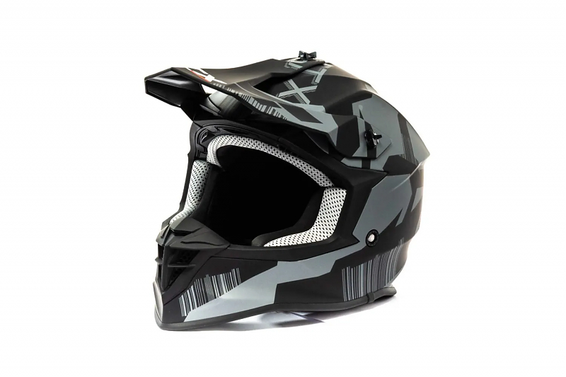 Шлем мото кроссовый GTX 633 #7 (M) BLACK/GREY - alexmotorsspb.ru