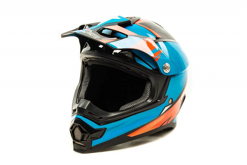 Шлем мото кроссовый HIZER B6196 #4 (L) blue/red - alexmotorsspb.ru