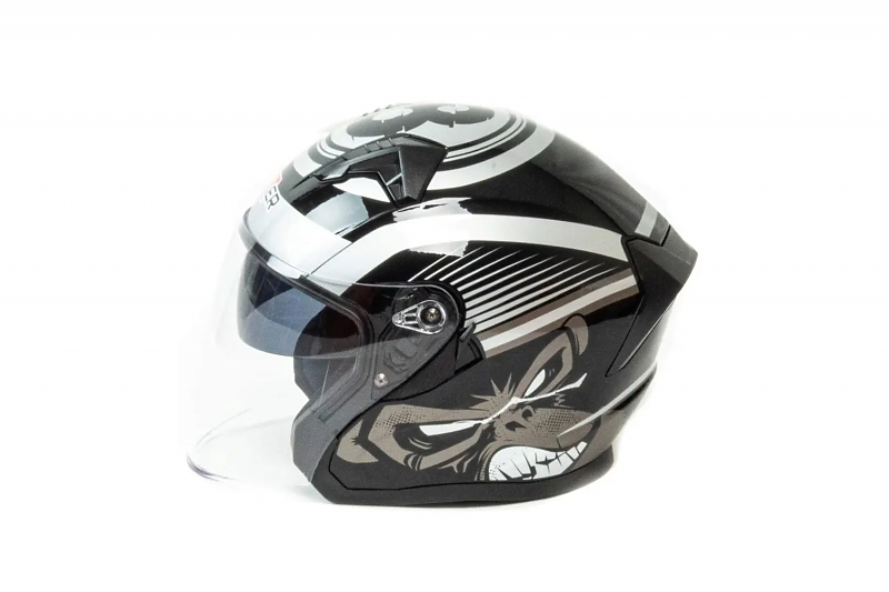 Шлем мото открытый HIZER J228 #2 (M) black/gray - alexmotorsspb.ru