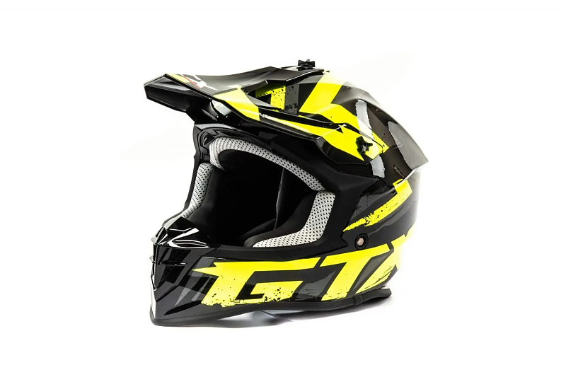 Шлем мото кроссовый GTX 633 #8 (XXL) BLACK/FLUO YELLOW GREY - alexmotorsspb.ru
