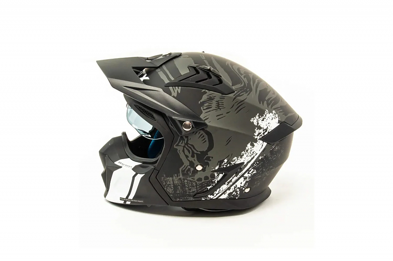 Шлем мото мотард GTX 690 #1 (S) BLACK/BLACK WHITE - alexmotorsspb.ru