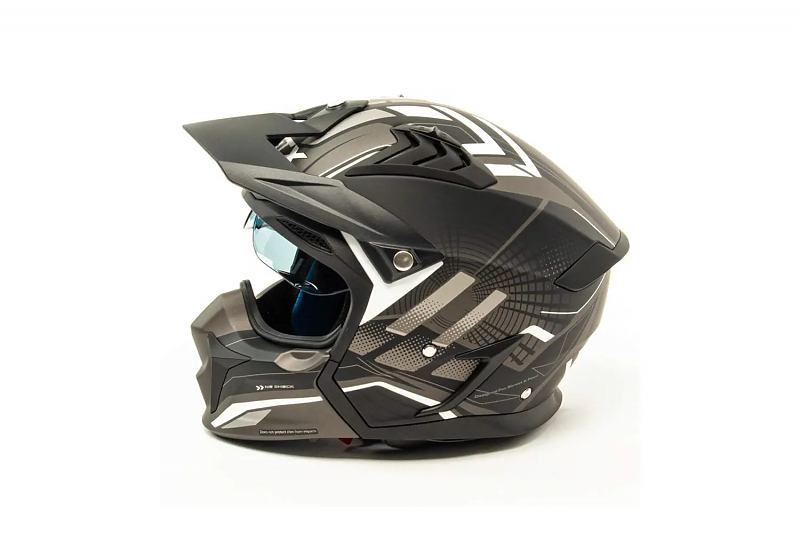 Шлем мото мотард GTX 690 #6 (L) GREY/WHITE BLACK - alexmotorsspb.ru