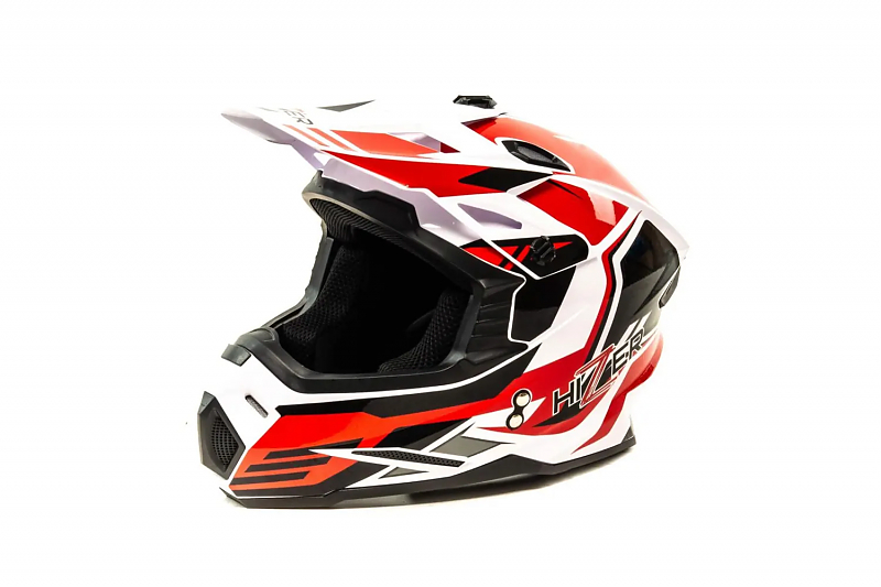 Шлем мото кроссовый HIZER J6801 #5 (S) white/red - alexmotorsspb.ru