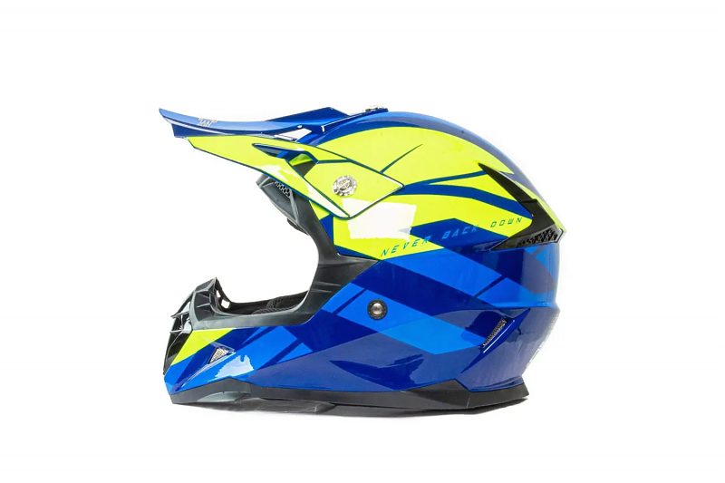 Шлем мото кроссовый HIZER 915 #6 (L) havy/neon/yellow/blue - alexmotorsspb.ru