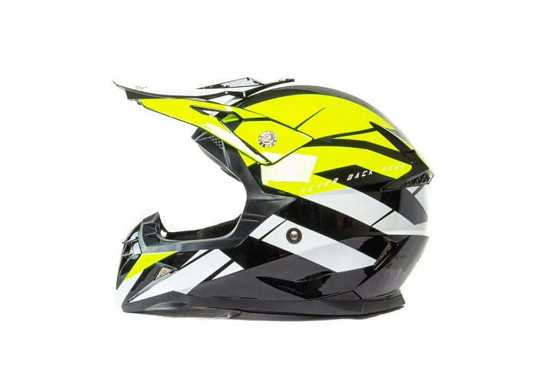 Шлем мото кроссовый HIZER 915 #7 (L) neon/yellow/white - alexmotorsspb.ru