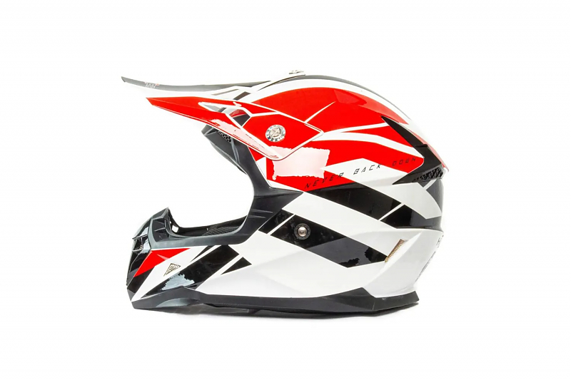 Шлем мото кроссовый HIZER 915 #9 (L) white/red/black - alexmotorsspb.ru