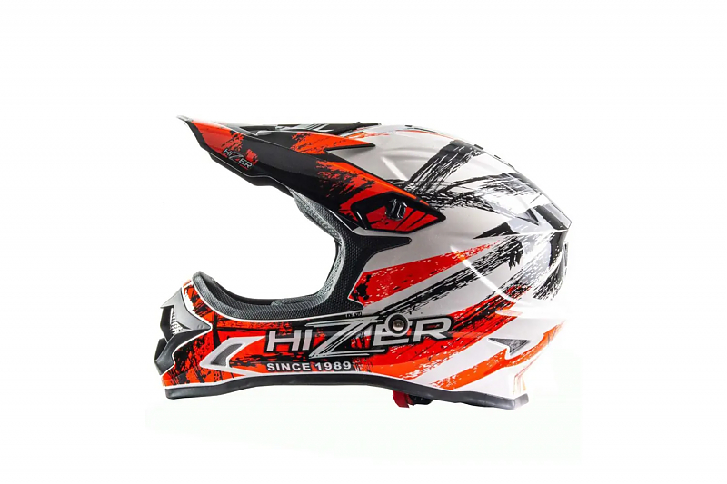 Шлем мото кроссовый HIZER J6805 #1 (L) black/white/orange - alexmotorsspb.ru