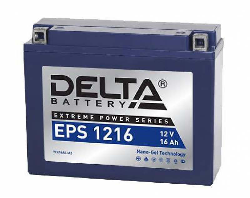 Delta EPS 1216 (YTX16AL-A2) 12 В / 16 Ач / обратная / 205 х 70 x 162 (Yamaha Viking VK 540, YB16AL-A2, 9079E-Y0003-00, 5E3-82110-81-00) - alexmotorsspb.ru