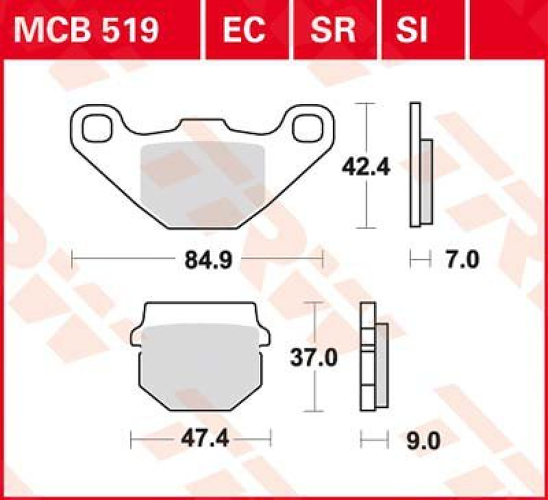 Колодки тормозные дисковые задние Stels RS 100 trw MCB519 353310-104-0000 LU074855 - alexmotorsspb.ru