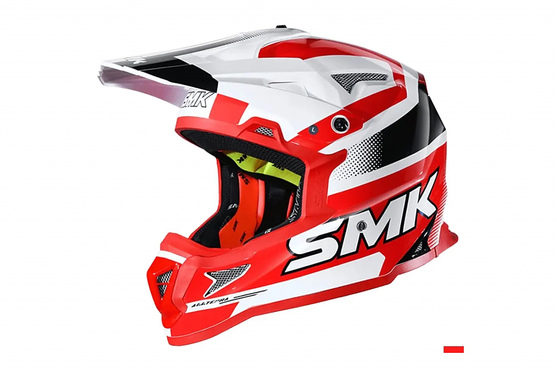 Шлем SMK ALLTERRA X-THROTTLE, цвет красный/белый L - alexmotorsspb.ru