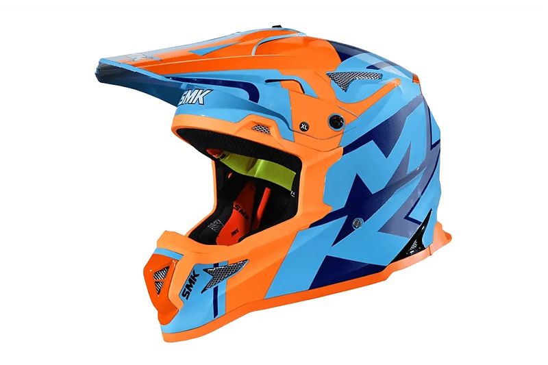 Шлем SMK ALLTERRA X-POWER, цвет оранжевый/синий M - alexmotorsspb.ru