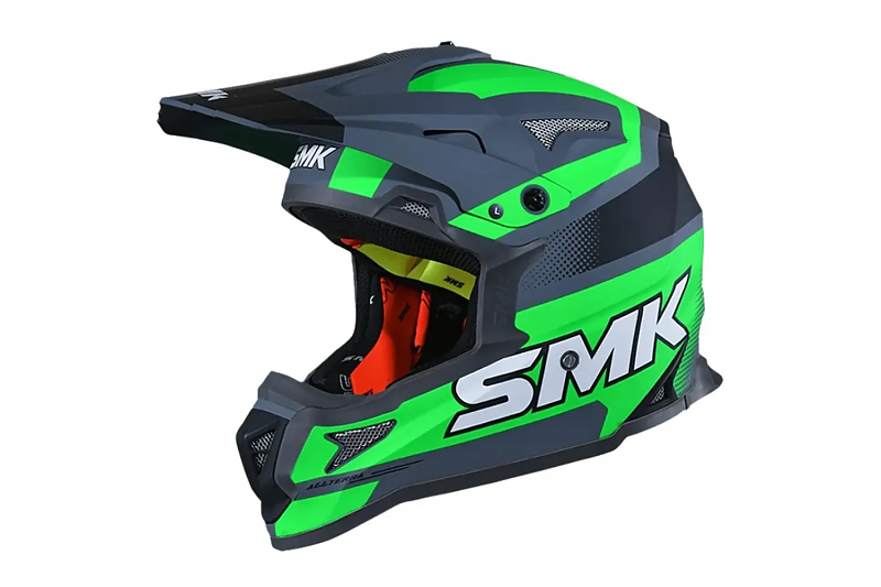Шлем SMK ALLTERRA X-THROTTLE, цвет чёрный/зелёный M - alexmotorsspb.ru