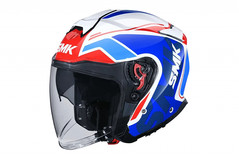Шлем SMK GTJ TOURER, цвет белый/синий/красный 2XL - alexmotorsspb.ru