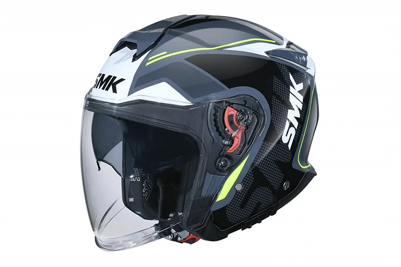 Шлем SMK GTJ TOURER, цвет серый/чёрный/салатовый L - alexmotorsspb.ru