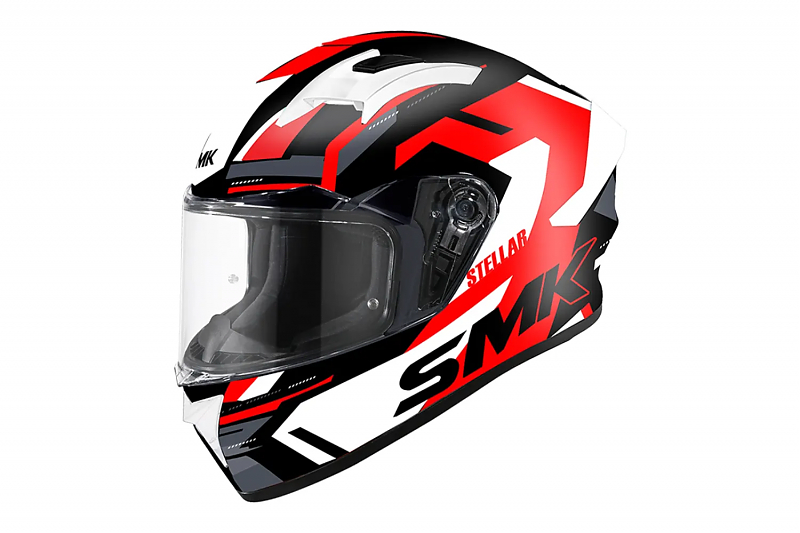 Шлем SMK STELLAR K-POWER, цвет чёрный/красный/белый XL - alexmotorsspb.ru