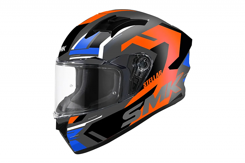 Шлем SMK STELLAR K-POWER, цвет чёрный/красный/синий 2XL - alexmotorsspb.ru