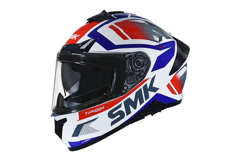 Шлем SMK TYPHOON THORN, цвет белый/синий/красный L - alexmotorsspb.ru