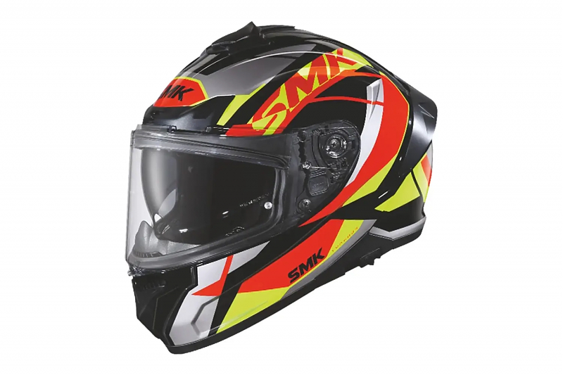 Шлем SMK TYPHOON STYLE, цвет чёрный/красный/жёлтый/серый XS - alexmotorsspb.ru