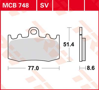 MCB748SV Колодки тормозные передние BMW 1200 R - 2012 (2)