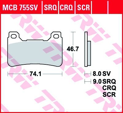 MCB755SV Колодки тормозные передние Honda CBR (06455-MEL-D22, 06455MELD22) (2)