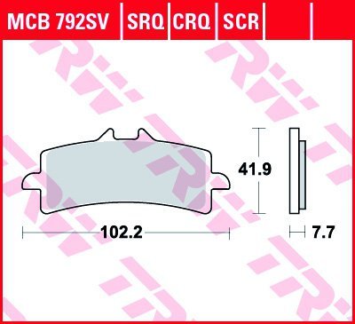 MCB792SV Колодки тормозные передние Suzuki GSX-R 600 2011-2016 (59100-14830-000, 5910014830000, 59100-14830, 5910014830, 59100 14830)