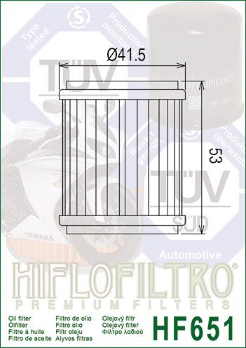 Фильтр масляный HF-651 KTM, Husqvarna  (750.38.046.100, 750.38.046.101)