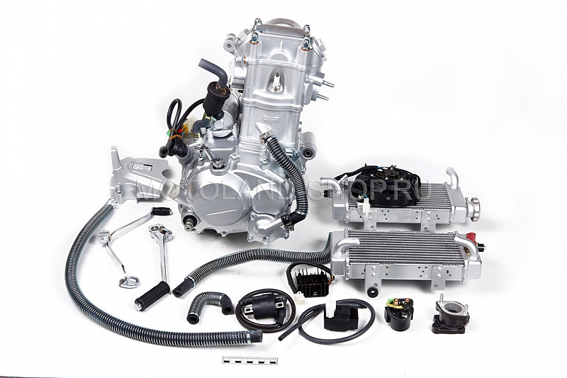 Двигатель 250см3 169MM CB250 (69x65) 2 клапана/водянка, полный комплект+радиаторы - alexmotorsspb.ru