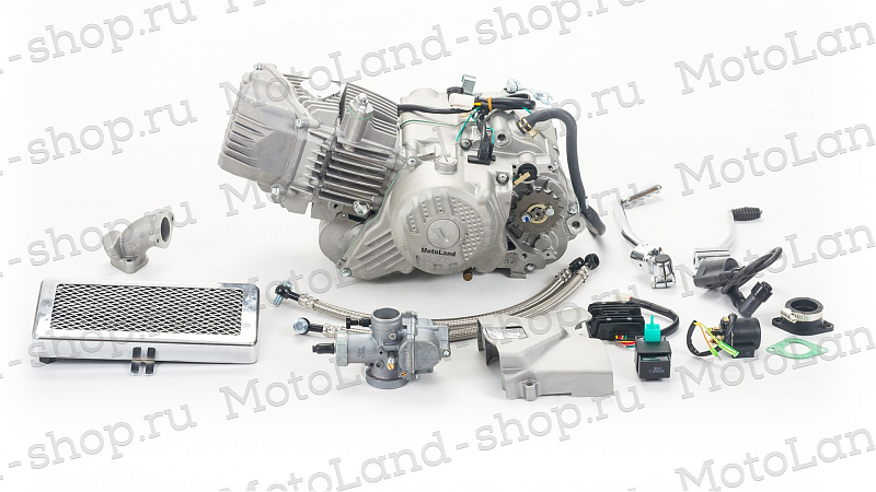 Двигатель 190см3 1P62YML-2 W190 (62x62)+радиатор ZONGSHEN для питбайков - alexmotorsspb.ru