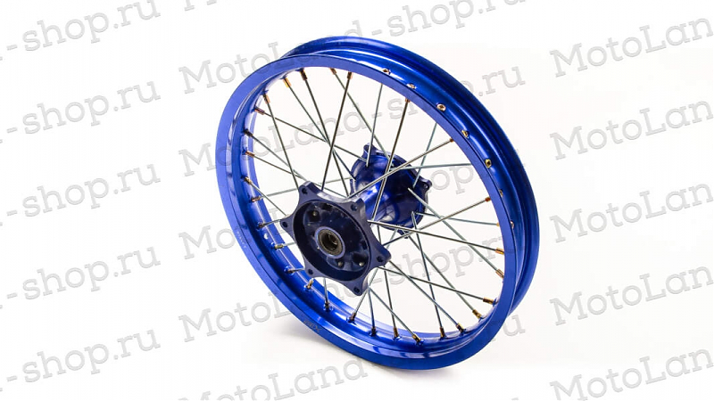 Обод задний 18" (2,15-R18 d=17mm) CNC ступица, алюминий/синий X-TECH - alexmotorsspb.ru