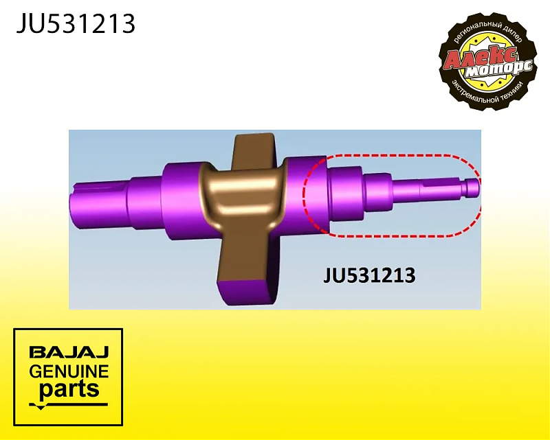 Вал балансировочный водяного насоса, в сборе ( JU531215 - AS200 ) BAJAJ JU531213 для модели NS - alexmotorsspb.ru
