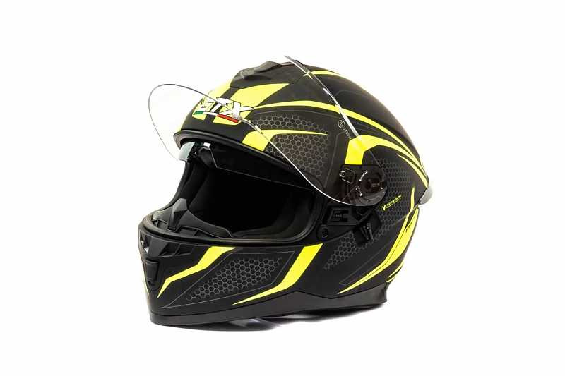 Шлем мото интеграл GTX 5672 #5 (M) BLACK/FLUO YELLOW/GREY - alexmotorsspb.ru