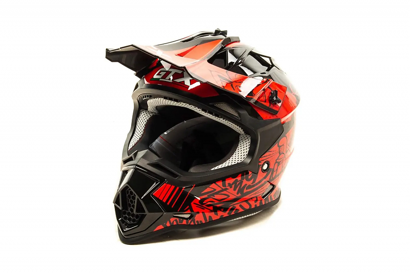 Шлем мото кроссовый GTX 632S #2 (M) BLACK / RED детский (51-52) - alexmotorsspb.ru