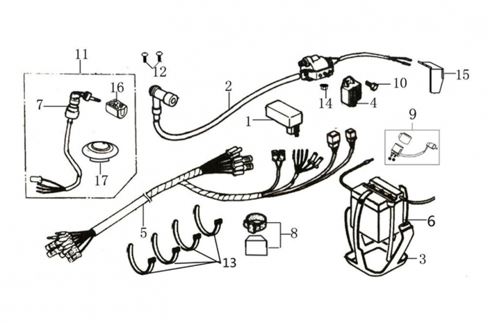 Схема электропроводки racer panther 250